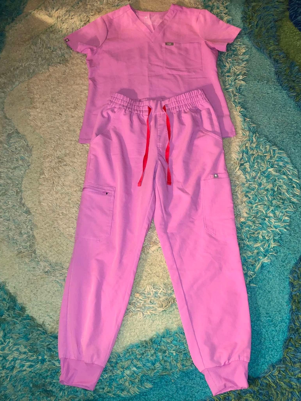 FIGS Technical Collection Scrub Set Top & Jogger Pants S